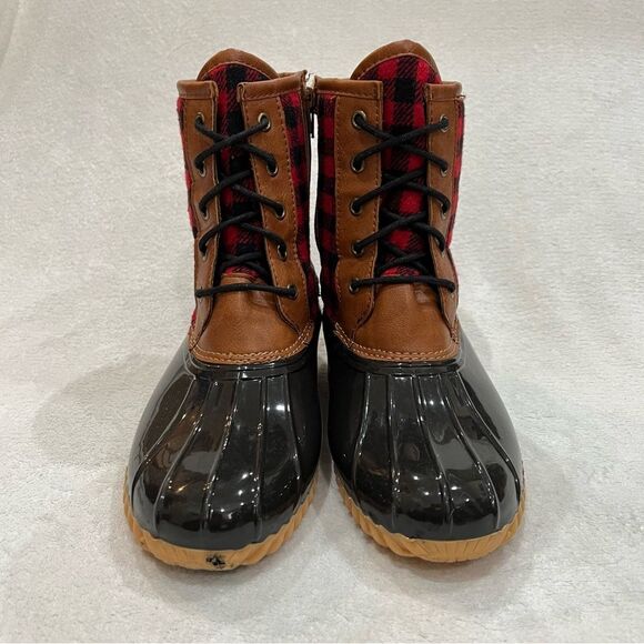 Totes Buffalo Plaid Duck Boots Size 8 - Picture 5 of 15